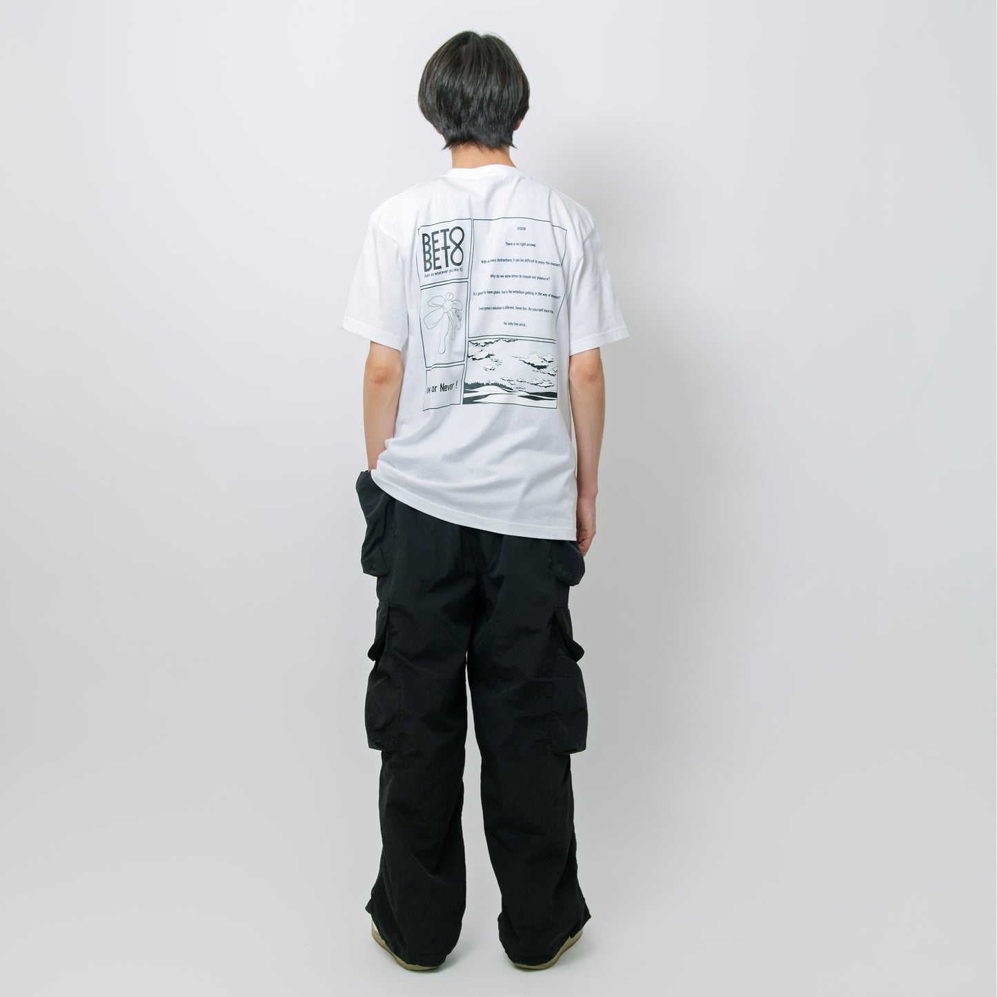 BETOBETO25 メッセージバックプリントTシャツ