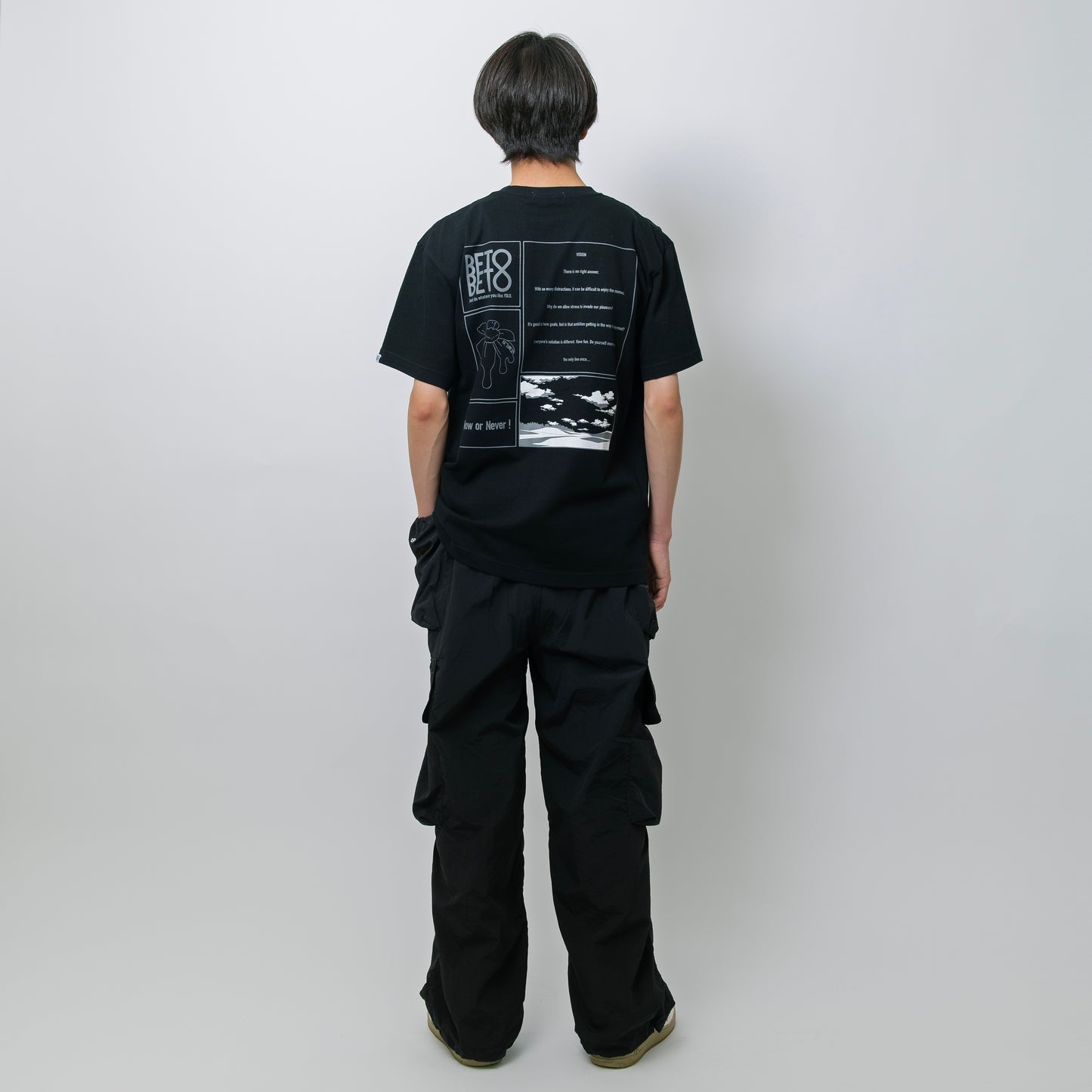 BETOBETO25 メッセージバックプリントTシャツ