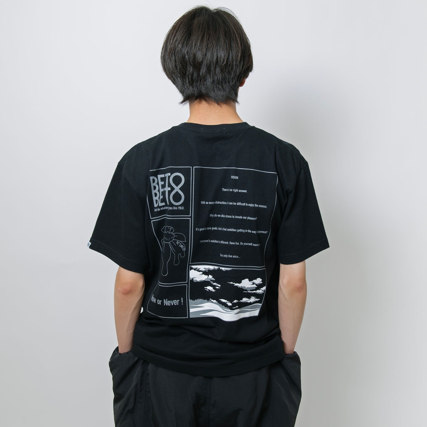 BETOBETO25 メッセージバックプリントTシャツ