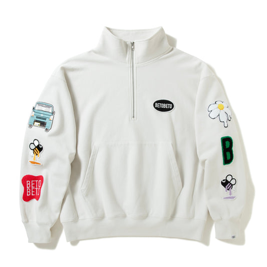 BETOBETO FLEECE EMBROIDERY STAND PULLOVER